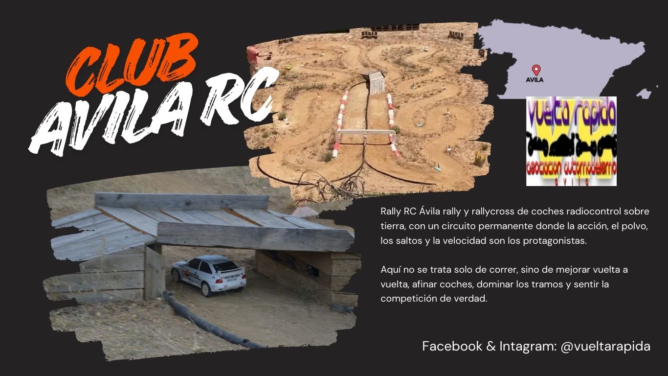Rally RC Ávila rally y rallycross de coches radiocontrol sobre tierra, con un circuito permanente donde la acción, el polvo, los saltos y la velocidad son los protagonistas.

Aquí no se trata solo de correr, sino de mejorar vuelta a vuelta, afinar coches, dominar los tramos y sentir la competición de verdad.